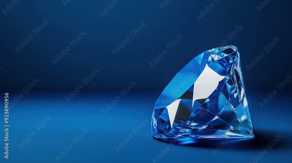 A glowing sapphire crystal with a deep blue radiance A glowing sapphire crystal with a deep blue radiance