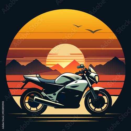 silhouette of motorcycle on the road