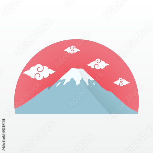 simple flat illustration of mount fuji
