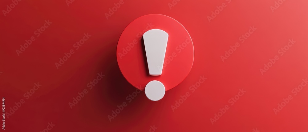 3D Exclamation Warning Mark Sign In Circle Isolated On Red Background Important Notice Urgent Caution Symbol 3D Exclamation Warning Mark Sign In Circle Isolated On Red Background Important Notice Urgent Caution Symbol