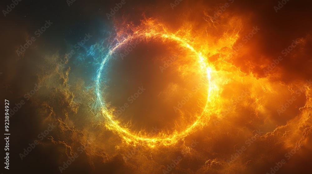 A bright sun with a rainbow-colored halo symbolizing hope and ascension A bright sun with a rainbow-colored halo symbolizing hope and ascension