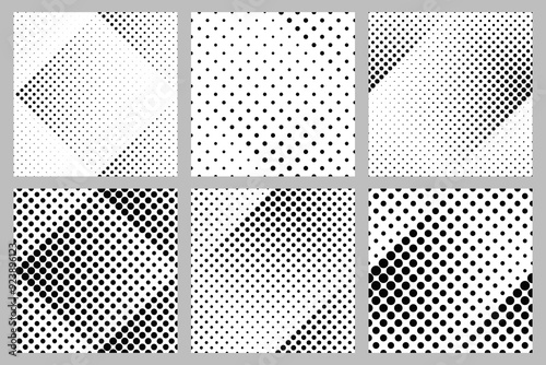 Geometrical seamless circle pattern background design set - abstract  vector graphic from circles