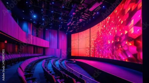 keynote presentation features a sleek, modern stage setup with interactive technology and dynamic visuals to showcase groundbreaking concepts