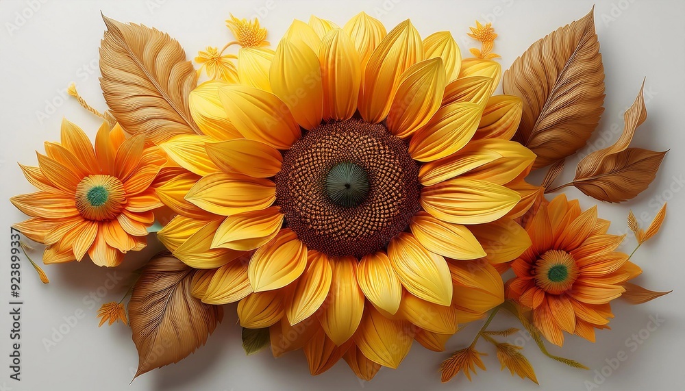 sunflower close-up on a white background, top view
sunflower close-up on a white background, top view