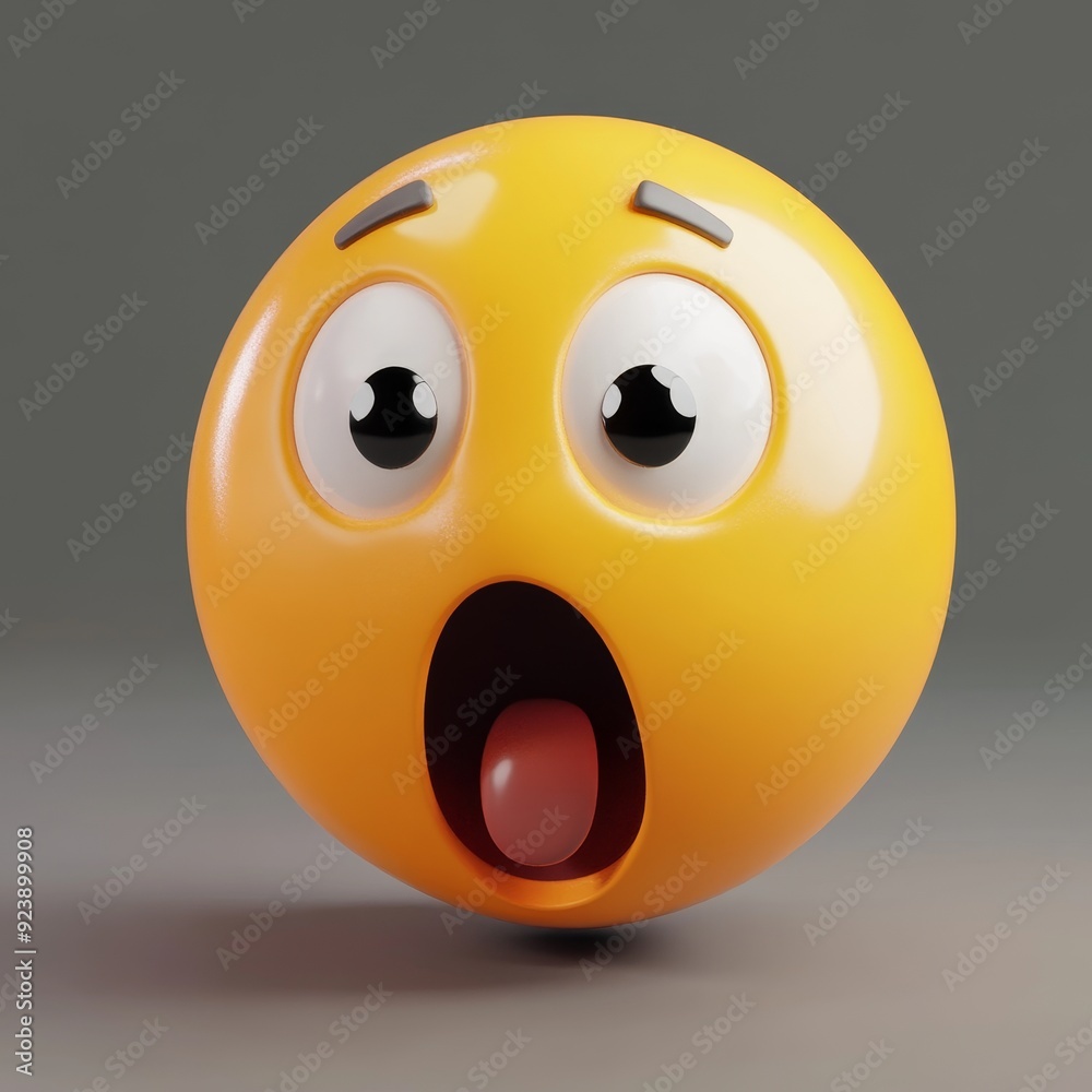 Surprised face emoji with mouth agape 