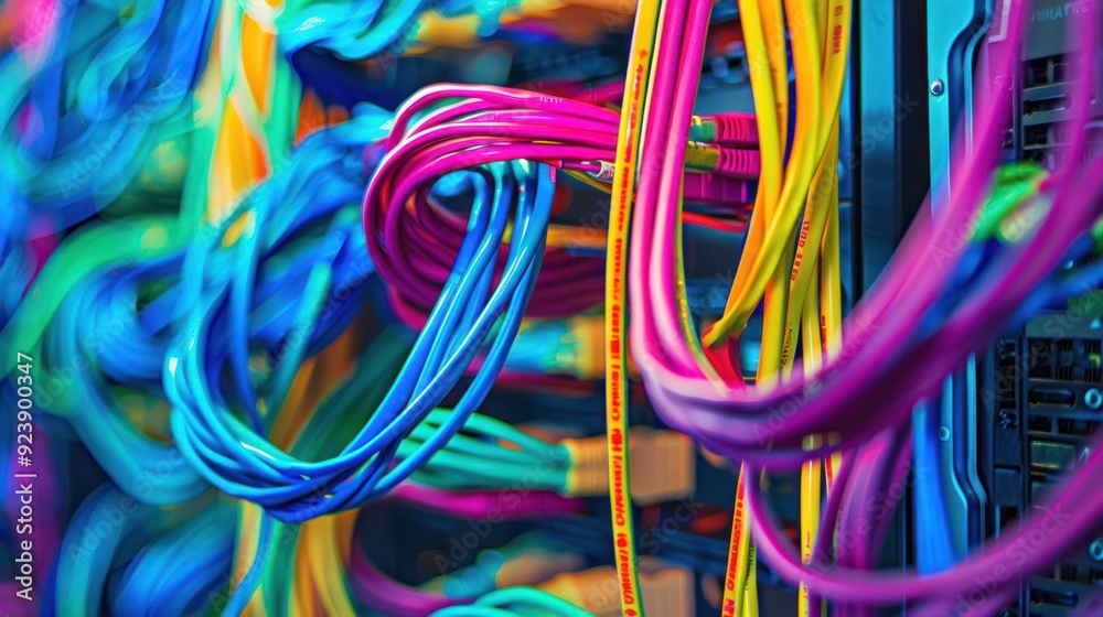 Abstract Colorful Cables: A Symphony of Connectivity Abstract Colorful Cables: A Symphony of Connectivity