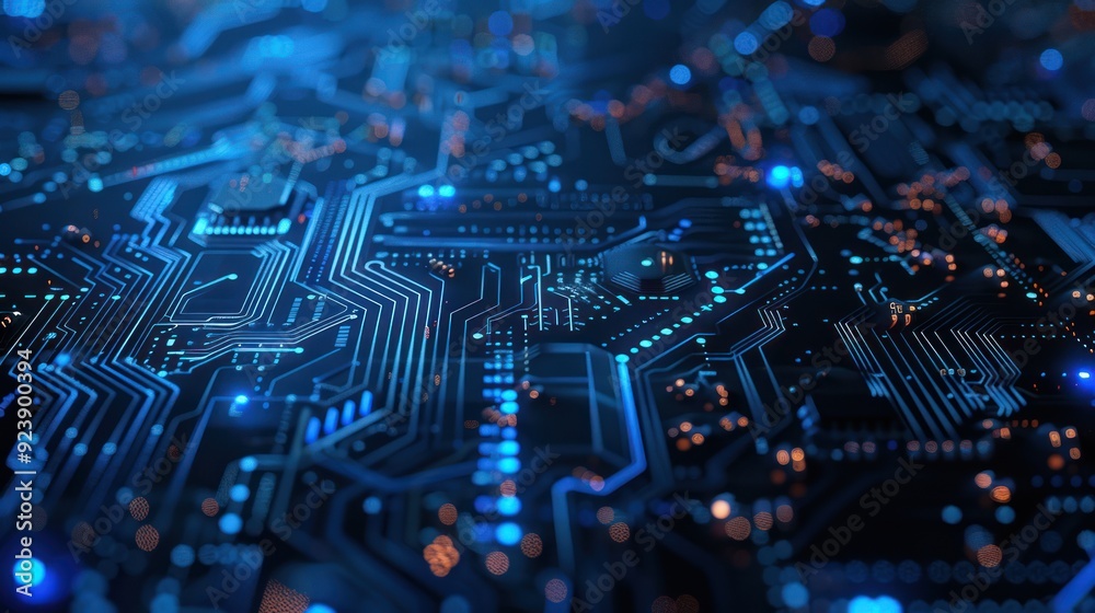 Abstract Blue Circuit Board Background Abstract Blue Circuit Board Background
