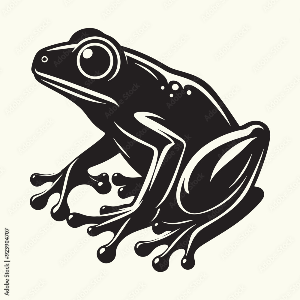 Frog line art Vector Illustration Black silhouette Frog line art Vector Illustration Black silhouette