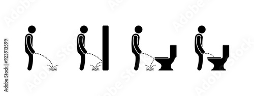 Rules for using the toilet collection icons. Flat and silhouette style. Vector icons.