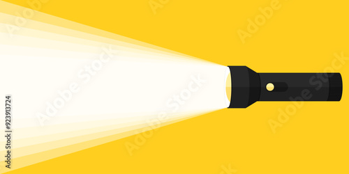 Flashlight light icon. Flat style. Vector icon.