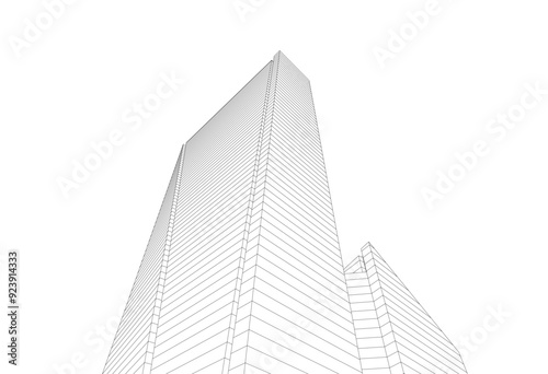 abstract architecture vector 3d illustration 