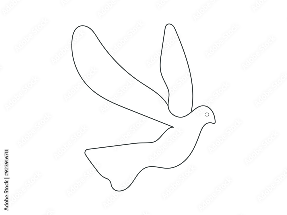 One-line art pigeon-bird logo vector icon illustration design One-line art pigeon-bird logo vector icon illustration design