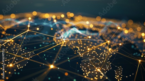 Golden Network of Interconnected Dots