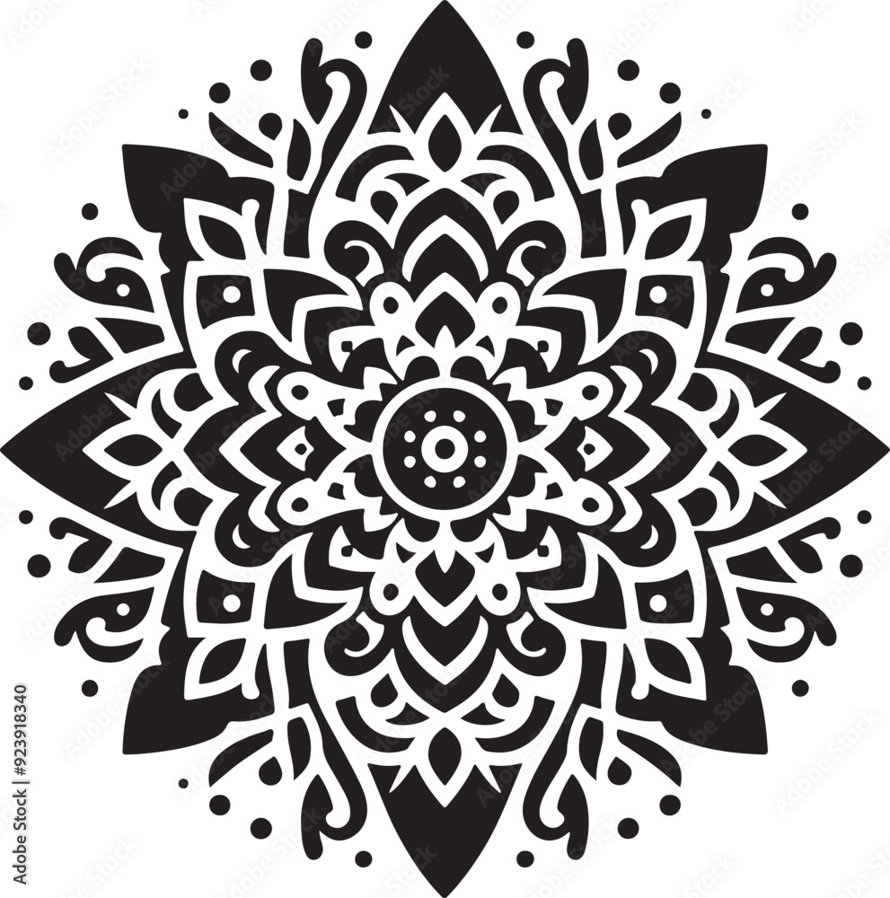 Mandala Black and White Logo Vector art illustration Graphic – SVG Design. Mandala Black and White Logo Vector art illustration Graphic – SVG Design.