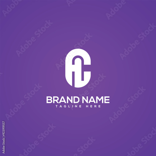 Minimal Monogram Letter CH HC Icon Logo. Initial Based Vector Template. photo