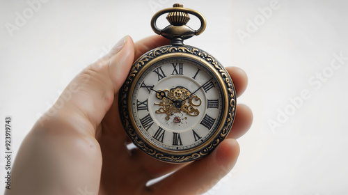 A hand is showing a classic old watch
