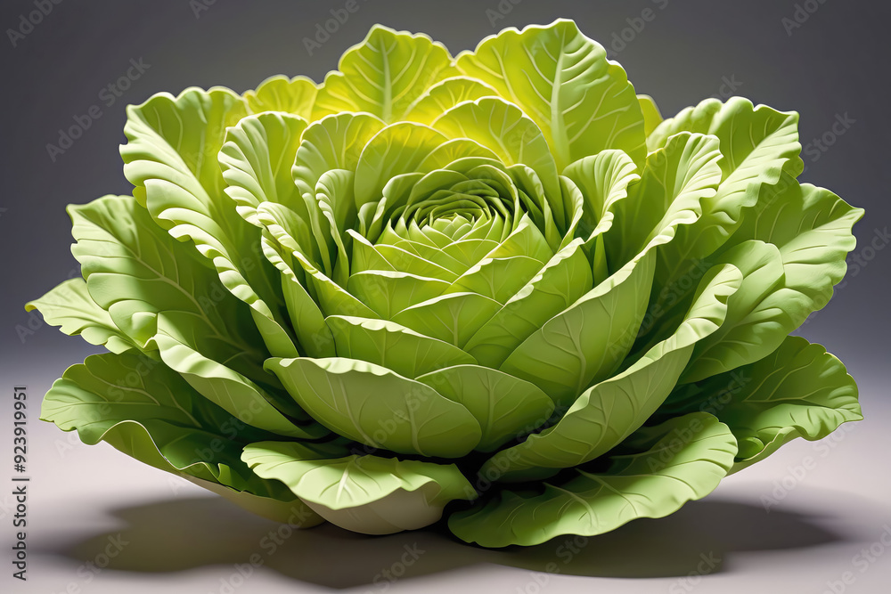 Fototapeta premium Lush Green Cabbage Displayed Elegantly Against a Dark Background