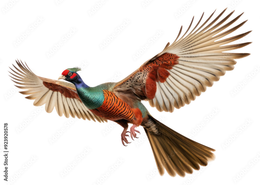 Obraz premium PNG Ringneck Pheasant pheasant animal flying.