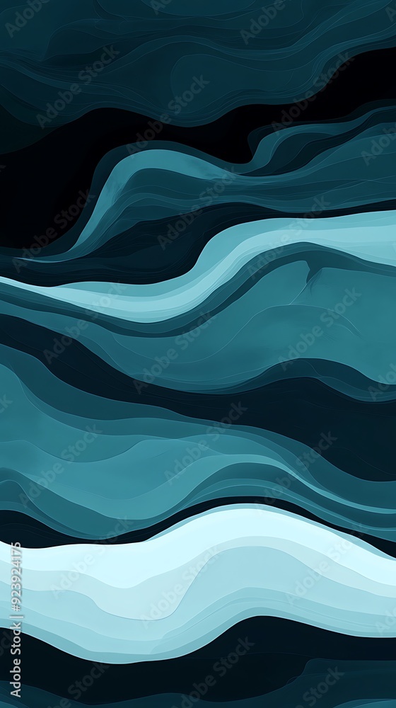 Abstract Blue and Black Wavy Pattern with Depth and Dimension Abstract Blue and Black Wavy Pattern with Depth and Dimension