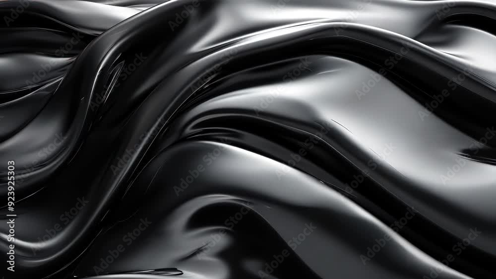 Shiny black liquid waves creating abstract fluid motion Shiny black liquid waves creating abstract fluid motion