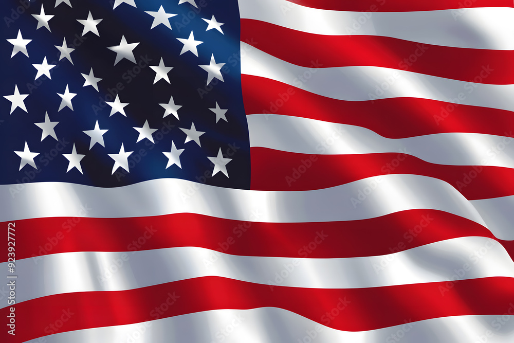 Obraz premium Illustration of the USA national flag