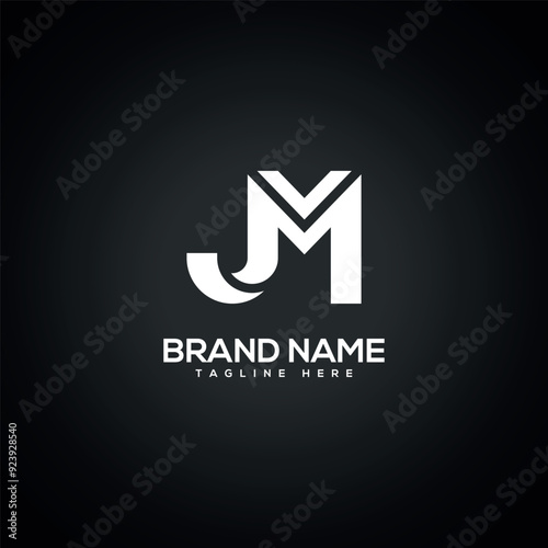 JM MJ Alphabet Letter logo design. Initial Vector Symbol.