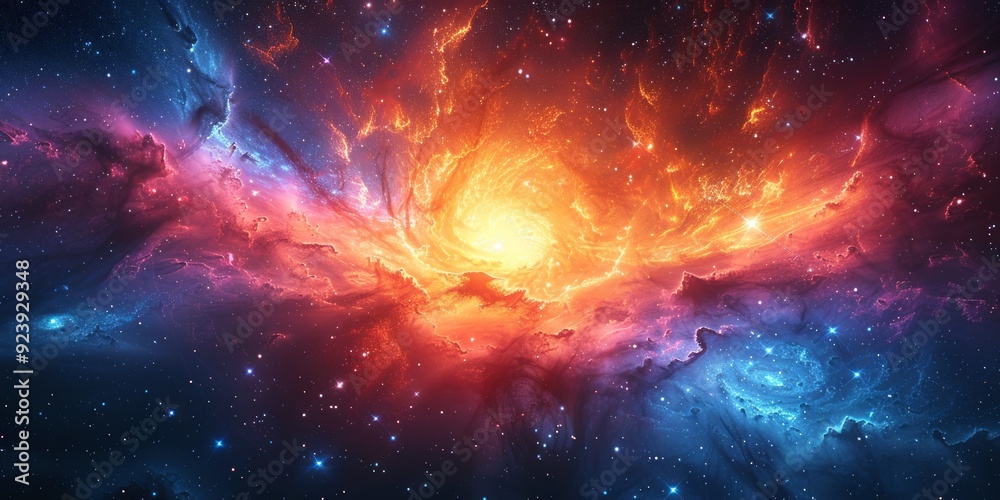 Fototapeta premium Cosmic Nebula with Vibrant Colors