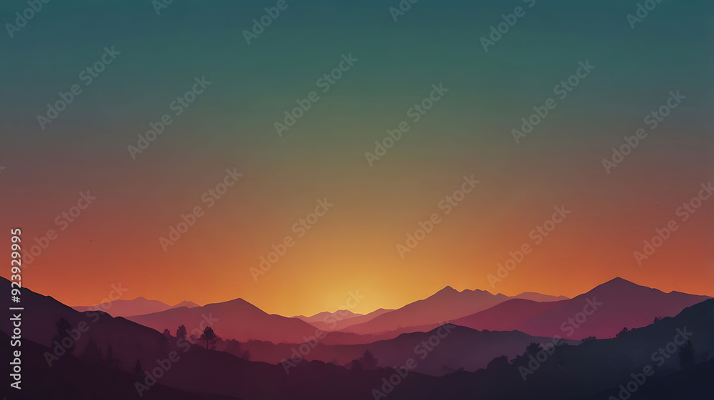 Fototapeta premium Retro color gradient banner background with a nostalgic, vintage palette