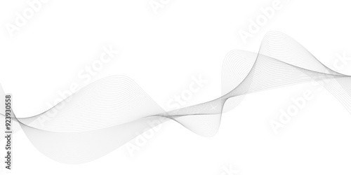 Abstract wave digital element for design. Curved wavy line vector illustration