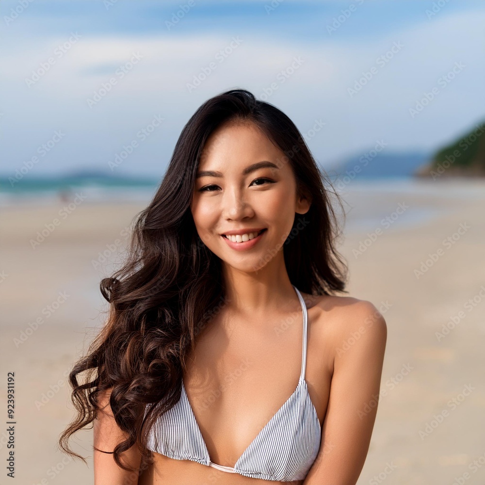 portrait of a anime girl on the beach portrait of a anime girl on the beach