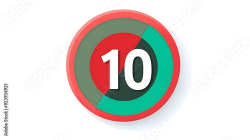 Free Download Vibrant Number Ten Circle Sticker in Flat Design on White Background - High Resolution Illustration - GFXLoad