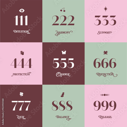 Angel numbers with icons