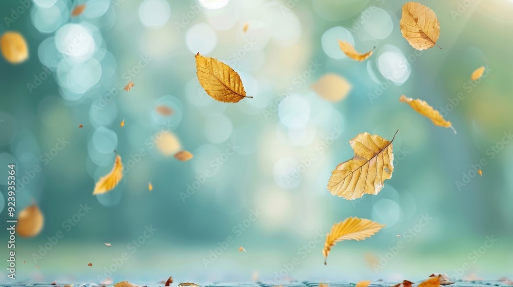 A pile of yellow leaves is blowing in the wind A pile of yellow leaves is blowing in the wind