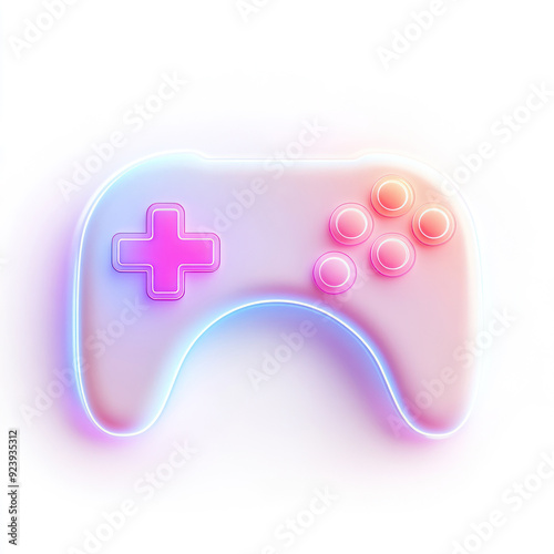 3d render Illustration of Joystick isolated on white background and copy space. photo