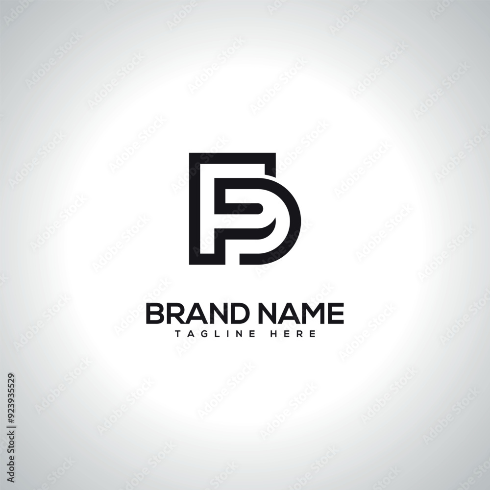 FD DF Abstract Monogram Letter Logo Design. Initial Vector Symbol. FD DF Abstract Monogram Letter Logo Design. Initial Vector Symbol.