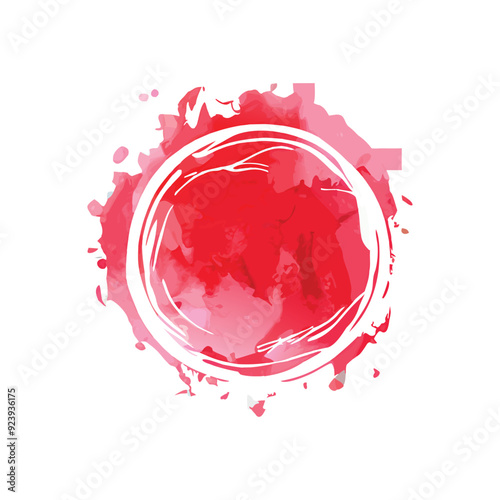Watercolor circle on white background