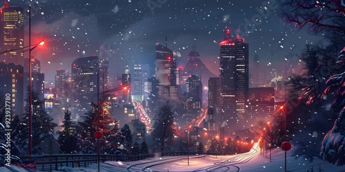 City skyline during the night