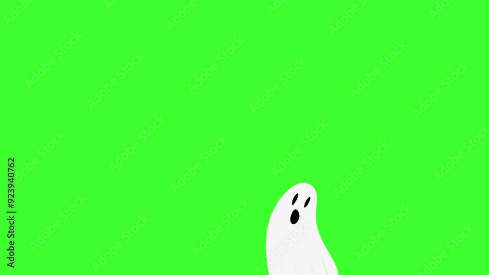 Halloween cartoon ghost animation on green screen Halloween cartoon ghost animation on green screen