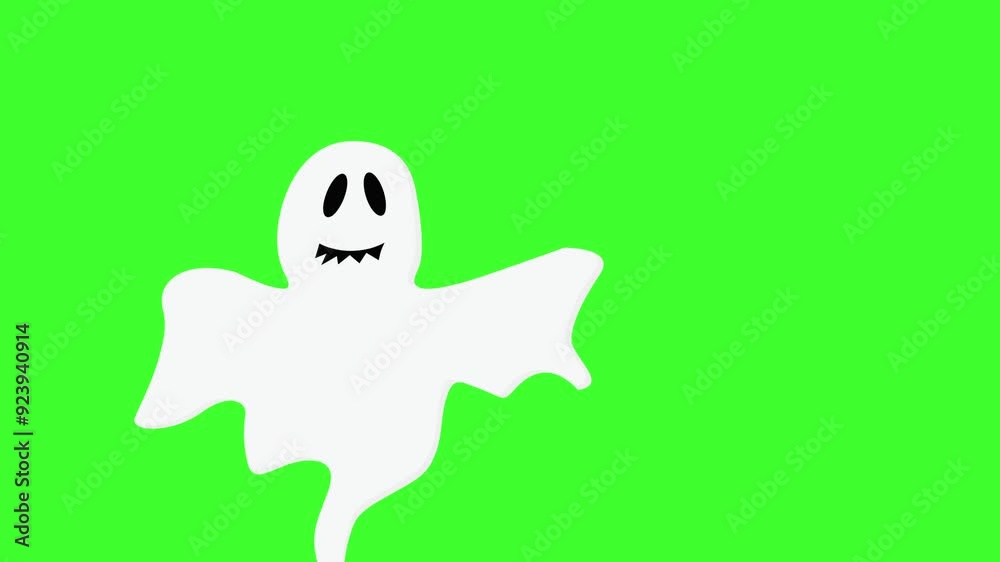 Halloween cartoon ghost animation on green screen Halloween cartoon ghost animation on green screen