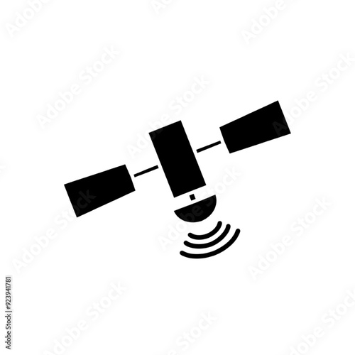 thin line satellite icon like global internet. concept of global finance trade business and artificial earth sputnik. linear trend modern satelite logotype graphic lineart art design isolated on white