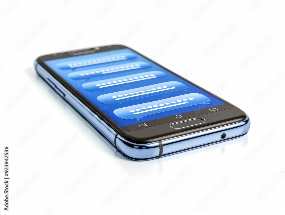 Fototapeta premium Chat Notification Popup on a Screen,close up