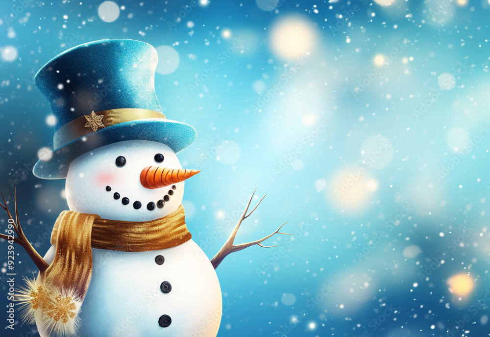 snowman in the snow generated by AI technology