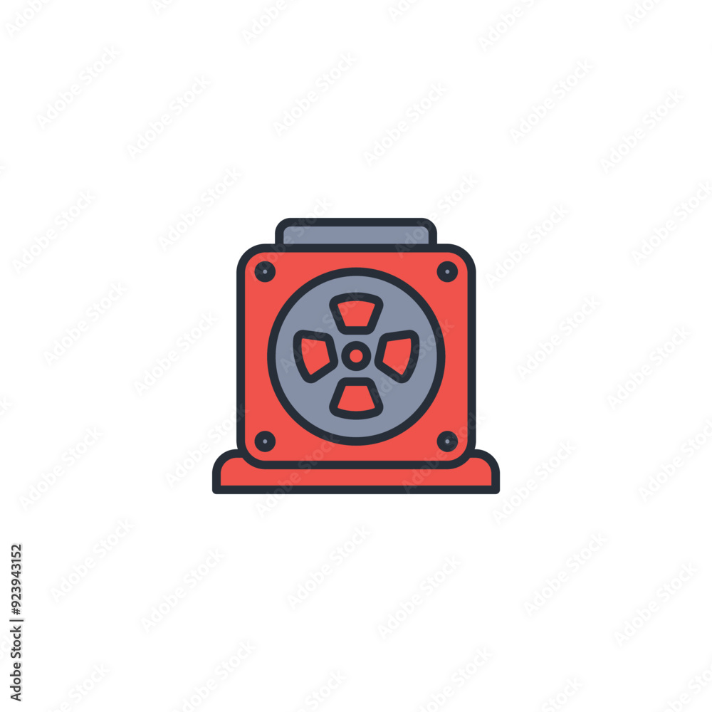 Cooling fan icon. vector.Editable stroke.linear style sign for use web design,logo.Symbol illustration.