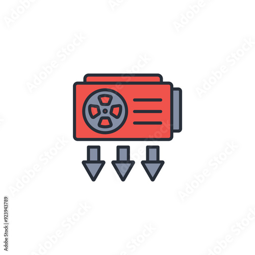 vent icon. vector.Editable stroke.linear style sign for use web design,logo.Symbol illustration.