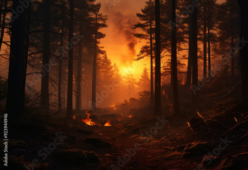 sunrise in the forest generated by AI technology