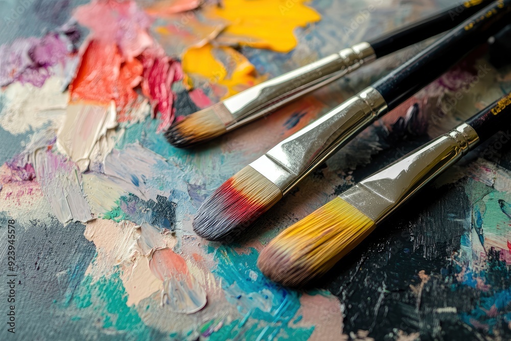 Obraz premium Paint on a canvas background , ai