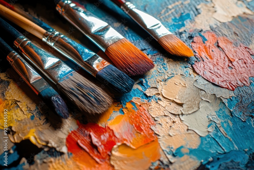Obraz premium Paint on a canvas background , ai