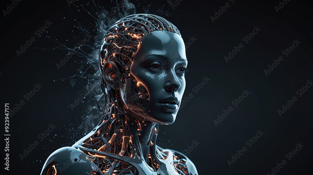 Free Photo New 3d rendering ai Robot Face working with future digital graphic interface on dark background
Free Photo New 3d rendering ai Robot Face working with future digital graphic interface on dark background