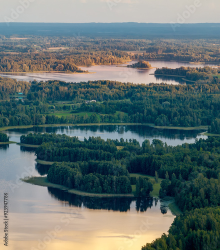 Landscape near Ardavs and Lake Dridzis . Latvia, in the countryside of Latgale. photo