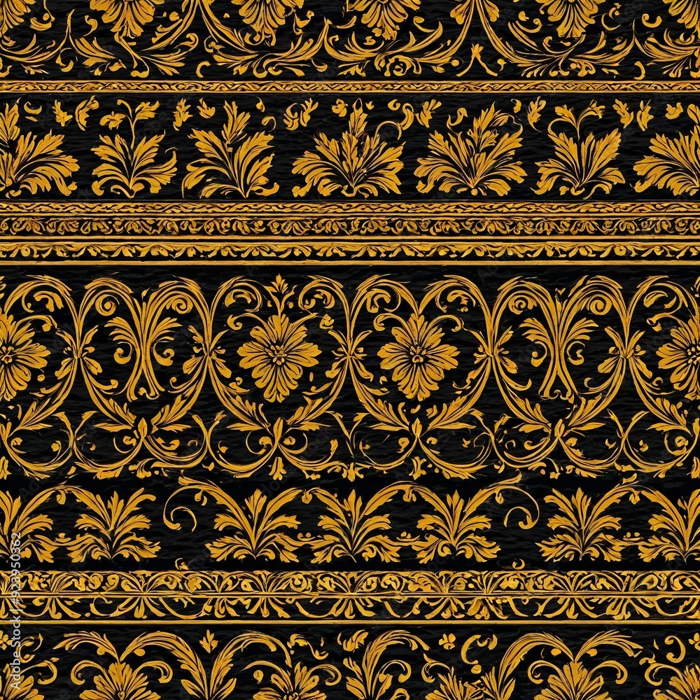Ornate design on a black background, ideal for home decor or design inspiration Ornate design on a black background, ideal for home decor or design inspiration